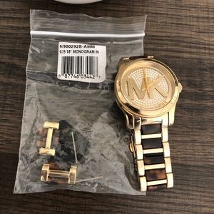 Michael Kors Women's Pave Dial Two Tone Watch